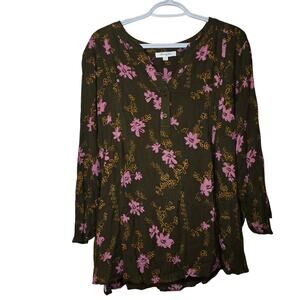 NWOT‎ Stitchfix Monday Fun Green Floral Blouse 2X
